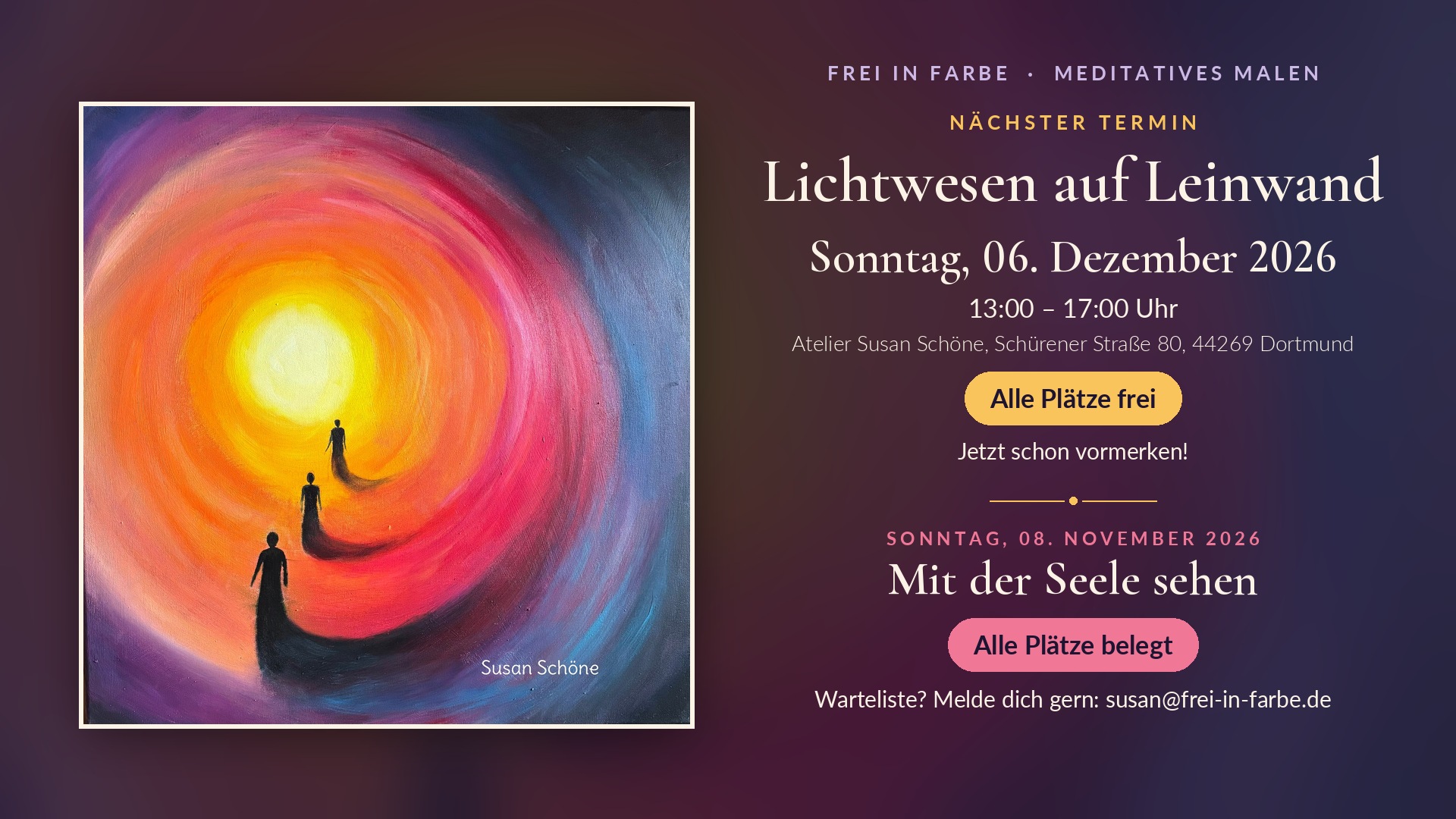 Lichtwesen auf Leinwand - Seelenmalen - Meditatives Malen in Dortmund